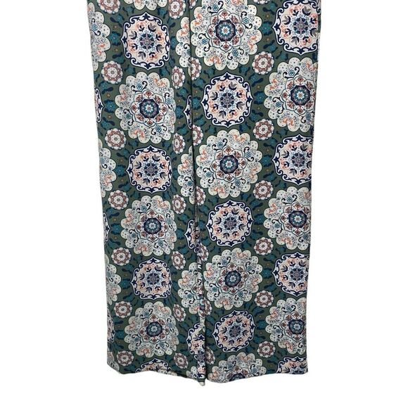 Loft Womens Size XS Floral Fluid Pants Wide Leg Elastic Waist Green Multicolor - Picture 3 of 9